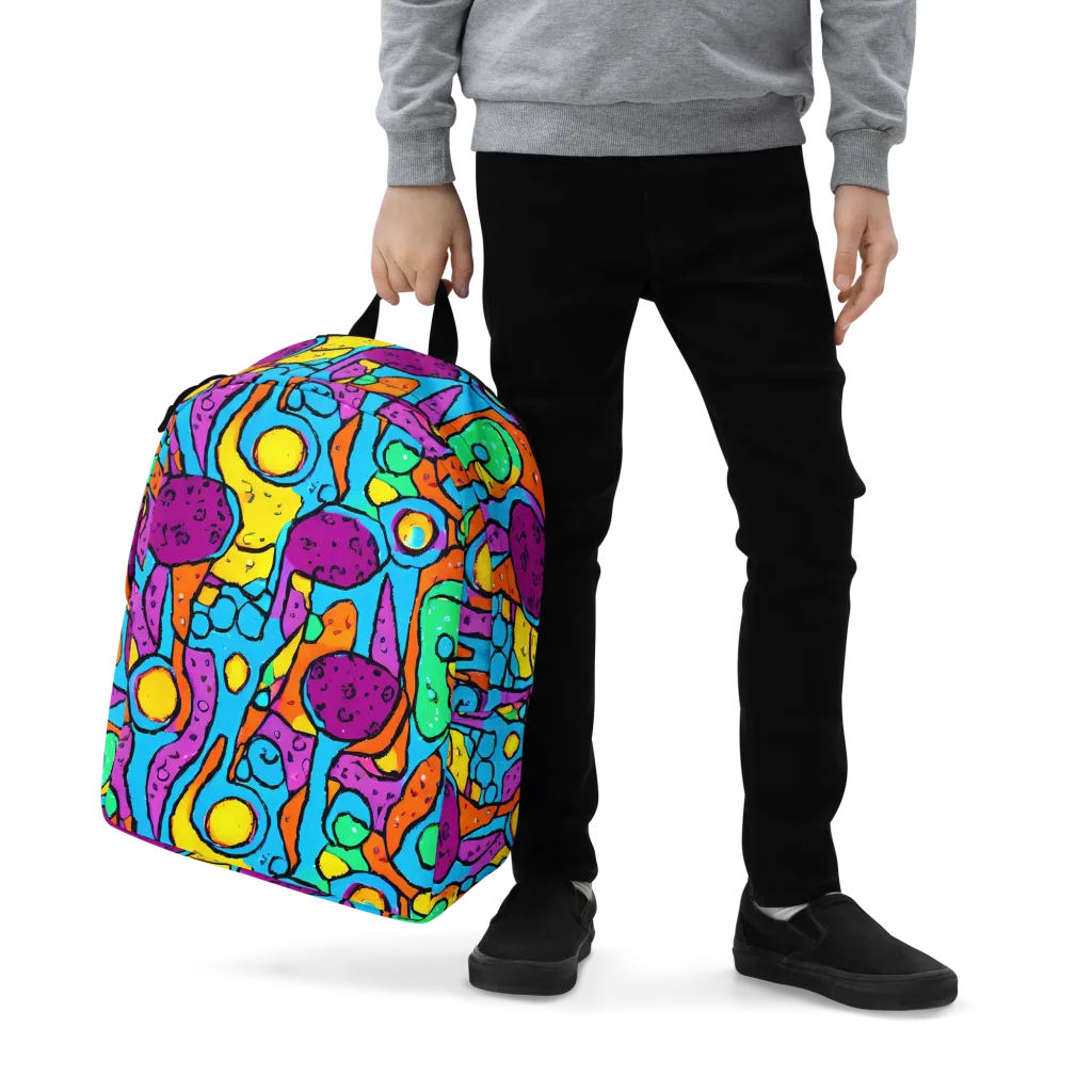 Chromatic Playground on Minimalist Backpack — Zoomed-in