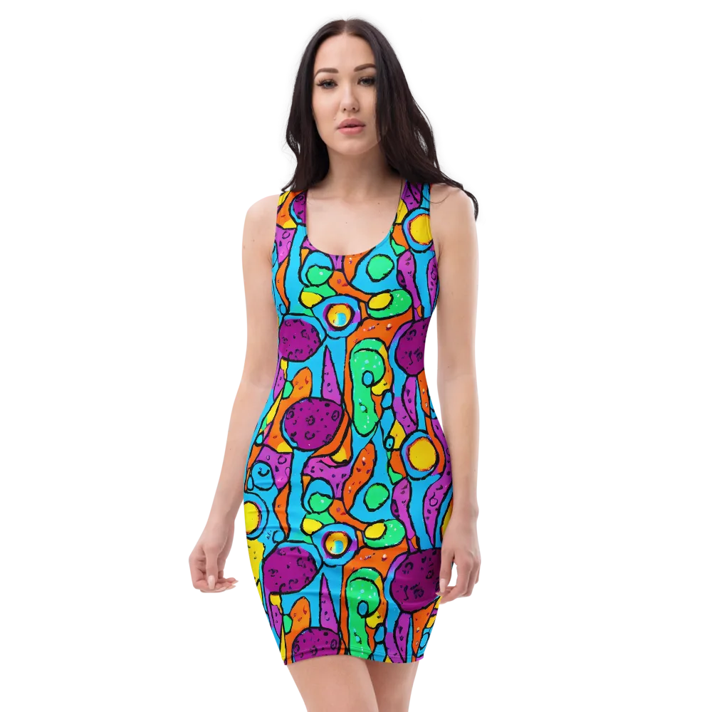 Chromatic Playground on Bodycon Dress — Front