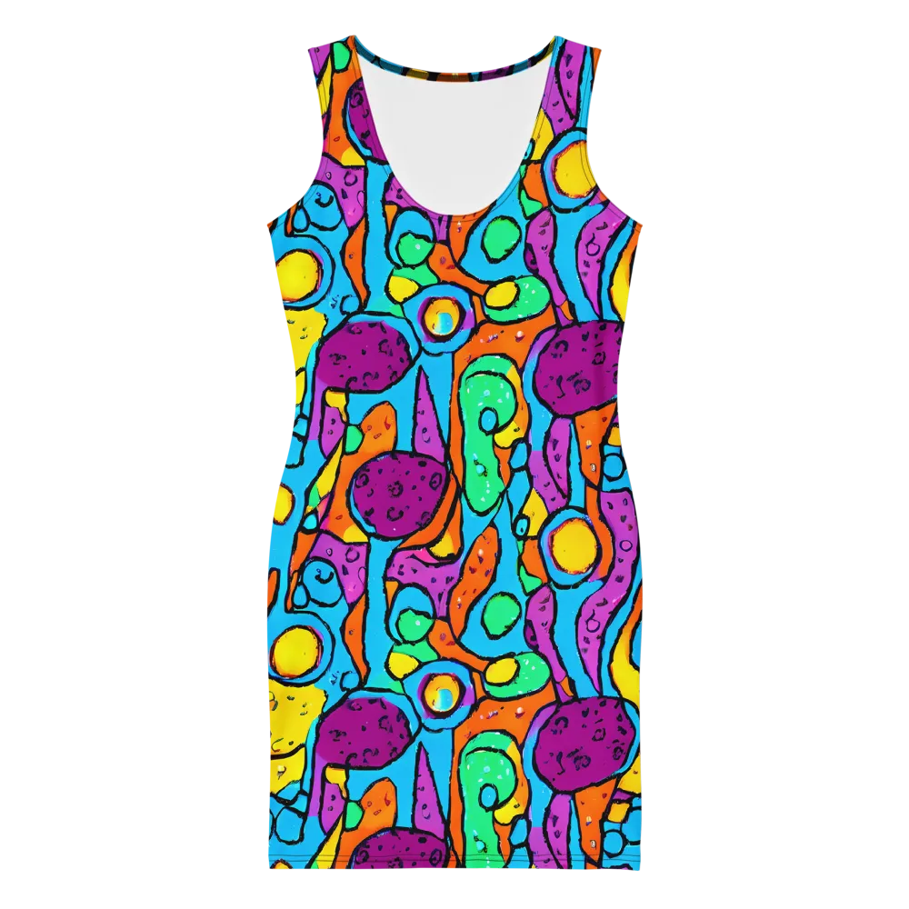 Chromatic Playground on Bodycon Dress — Front