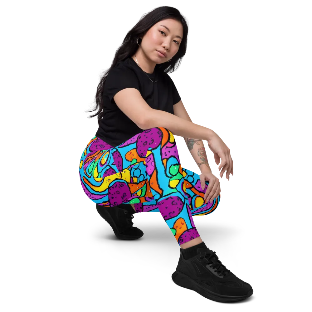 Chromatic Playground on Leggings with Pockets — Right Front