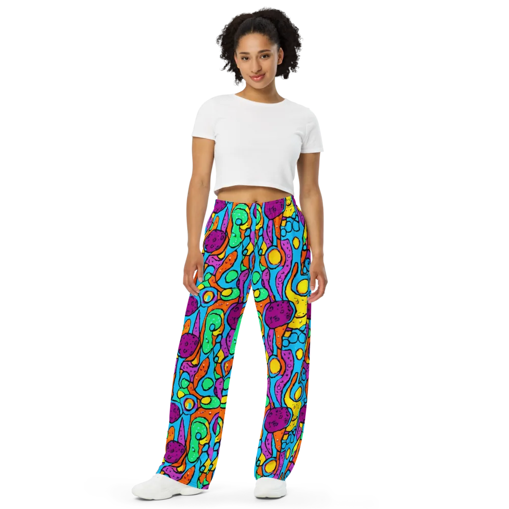Chromatic Playground on Wide-Leg Pants — Front