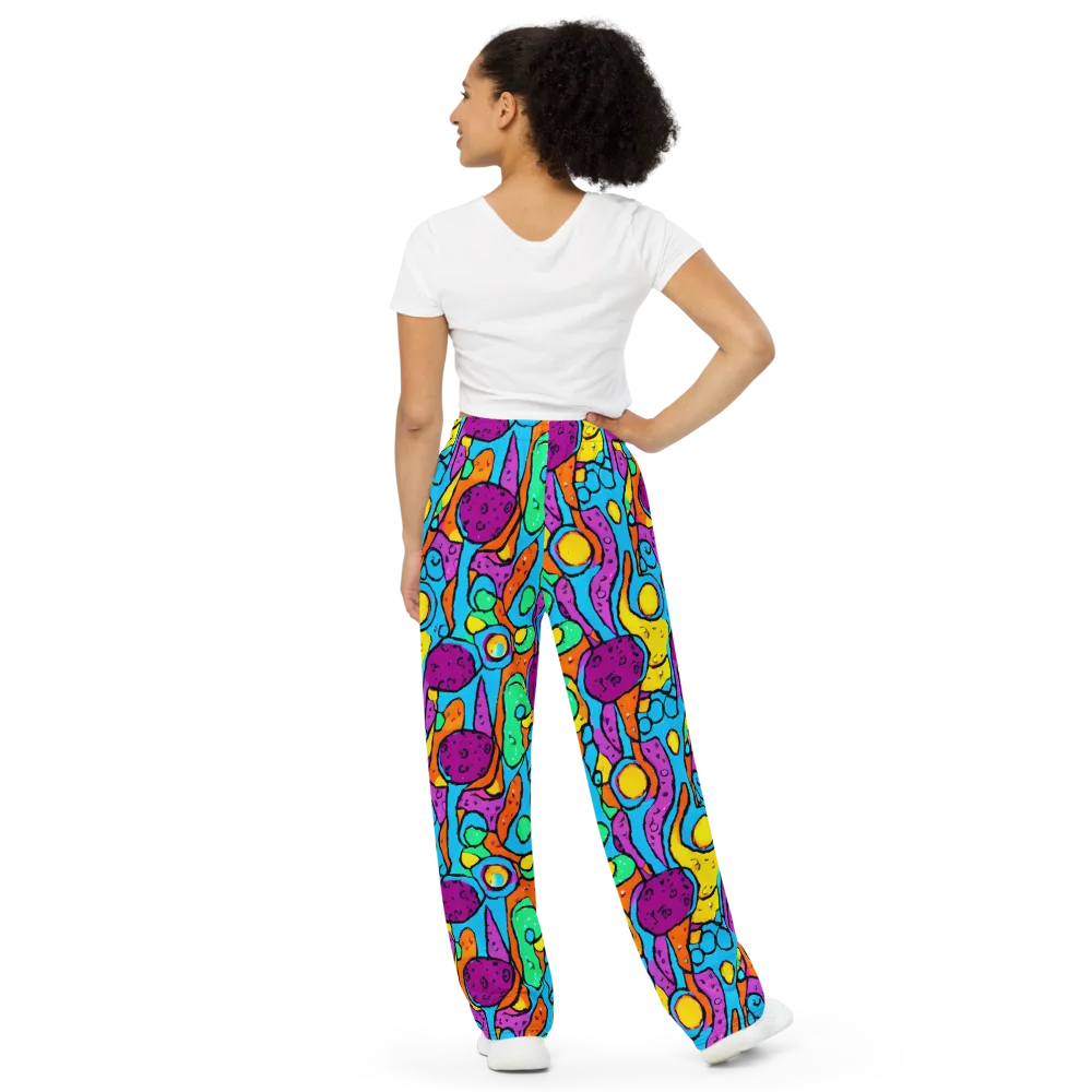 Chromatic Playground on Wide-Leg Pants — Back