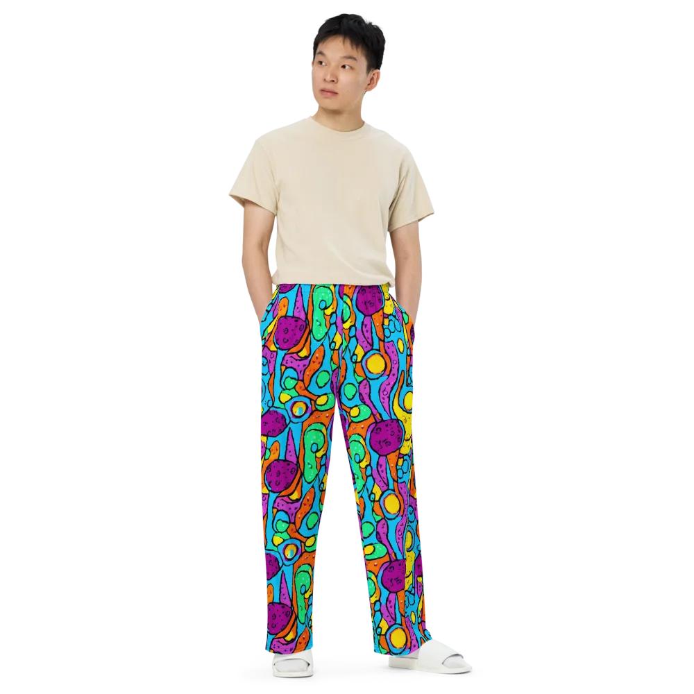 Chromatic Playground on Wide-Leg Pants — Front