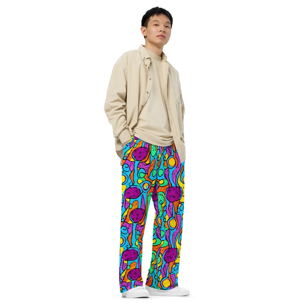 Chromatic Playground on Wide-Leg Pants — Right Front