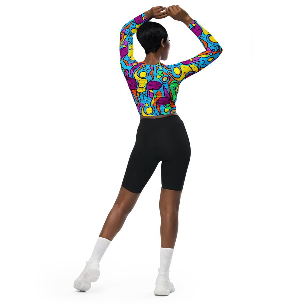Chromatic Playground on Long Sleeve Crop Top — Back
