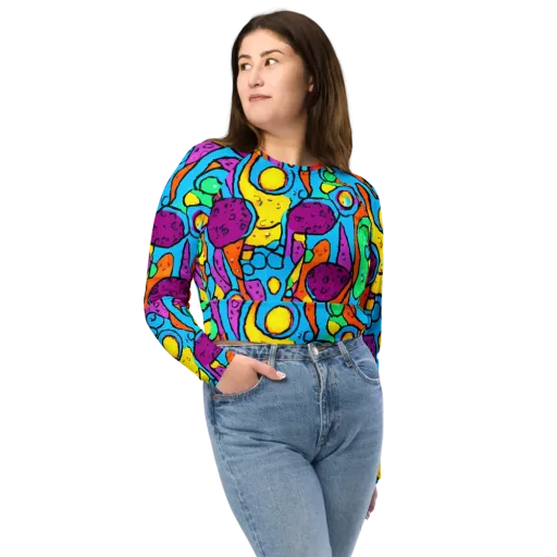 Chromatic Playground on a Long Sleeve Crop Top
