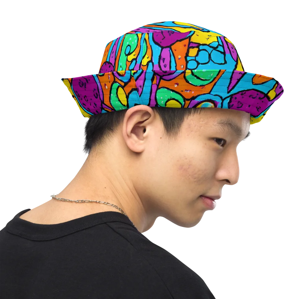 Chromatic Playground on Reversible Bucket Hat — Right Outside