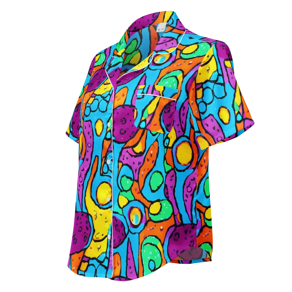 Chromatic Playground on Women's Short Sleeve Pajama Top — Left Front