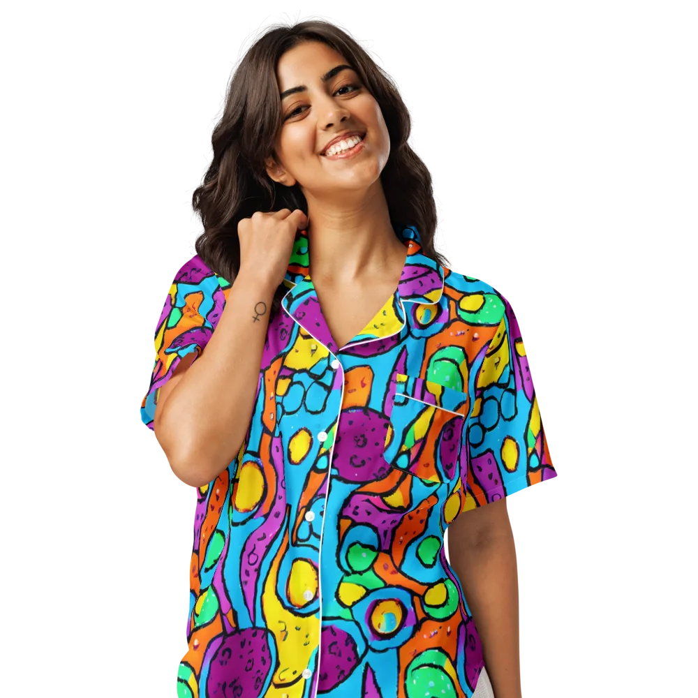 Chromatic Playground on Women's Short Sleeve Pajama Top — Front