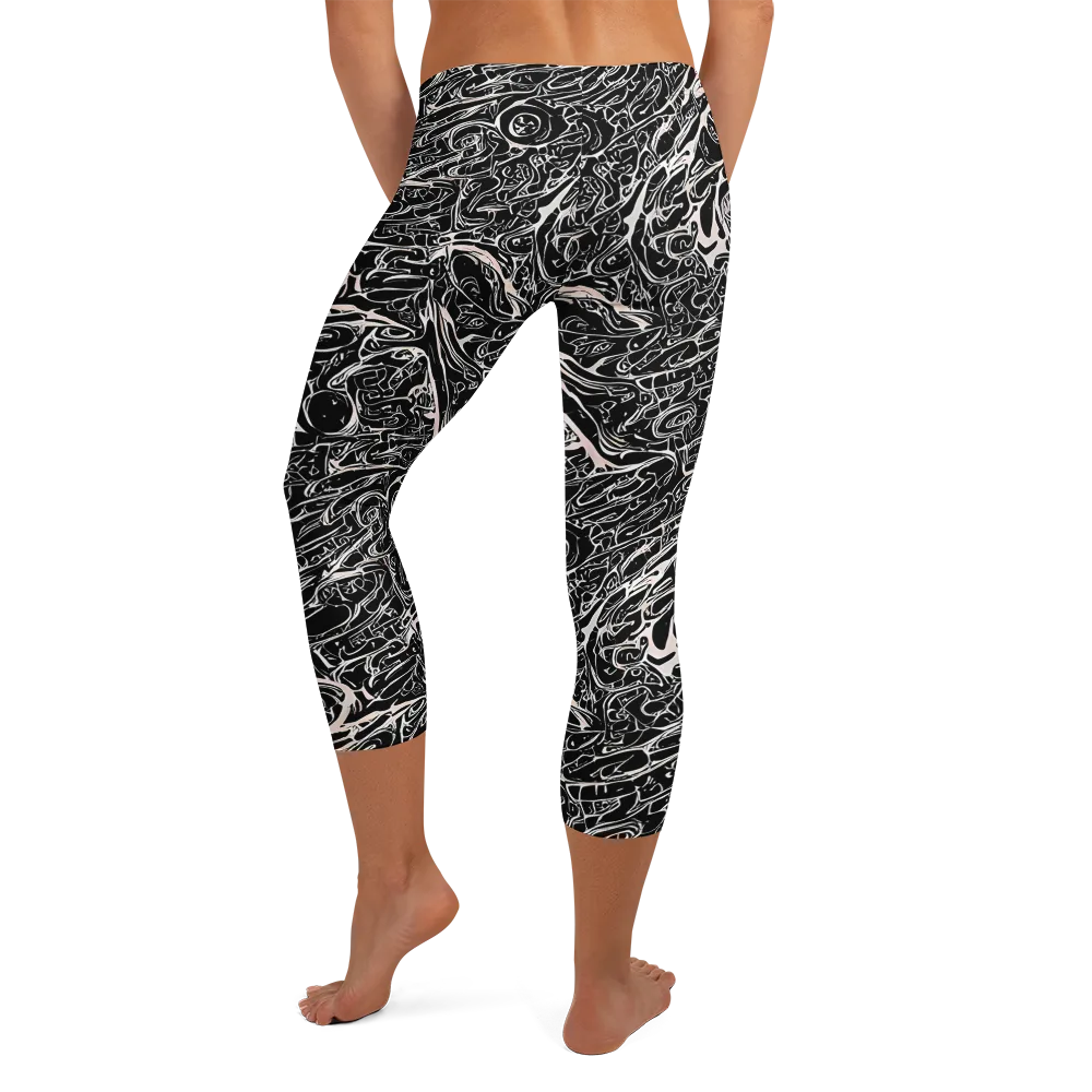 Ink Noir on Capri Leggings — Back