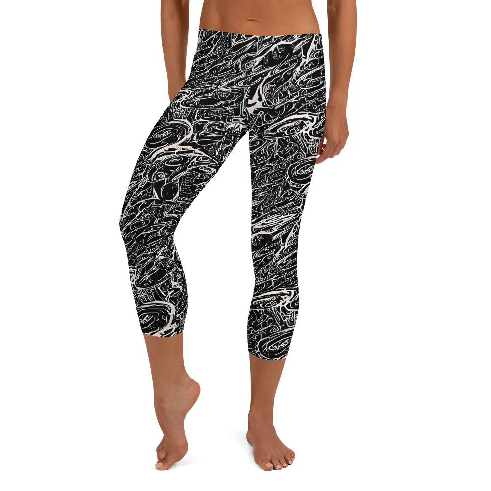 Ink Noir on Capri Leggings — Front