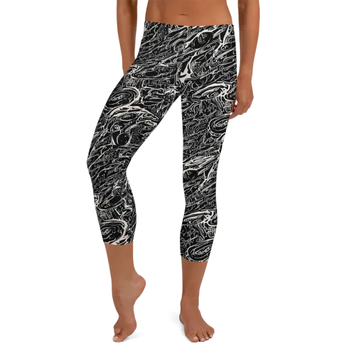 Ink Noir on a Capri Leggings