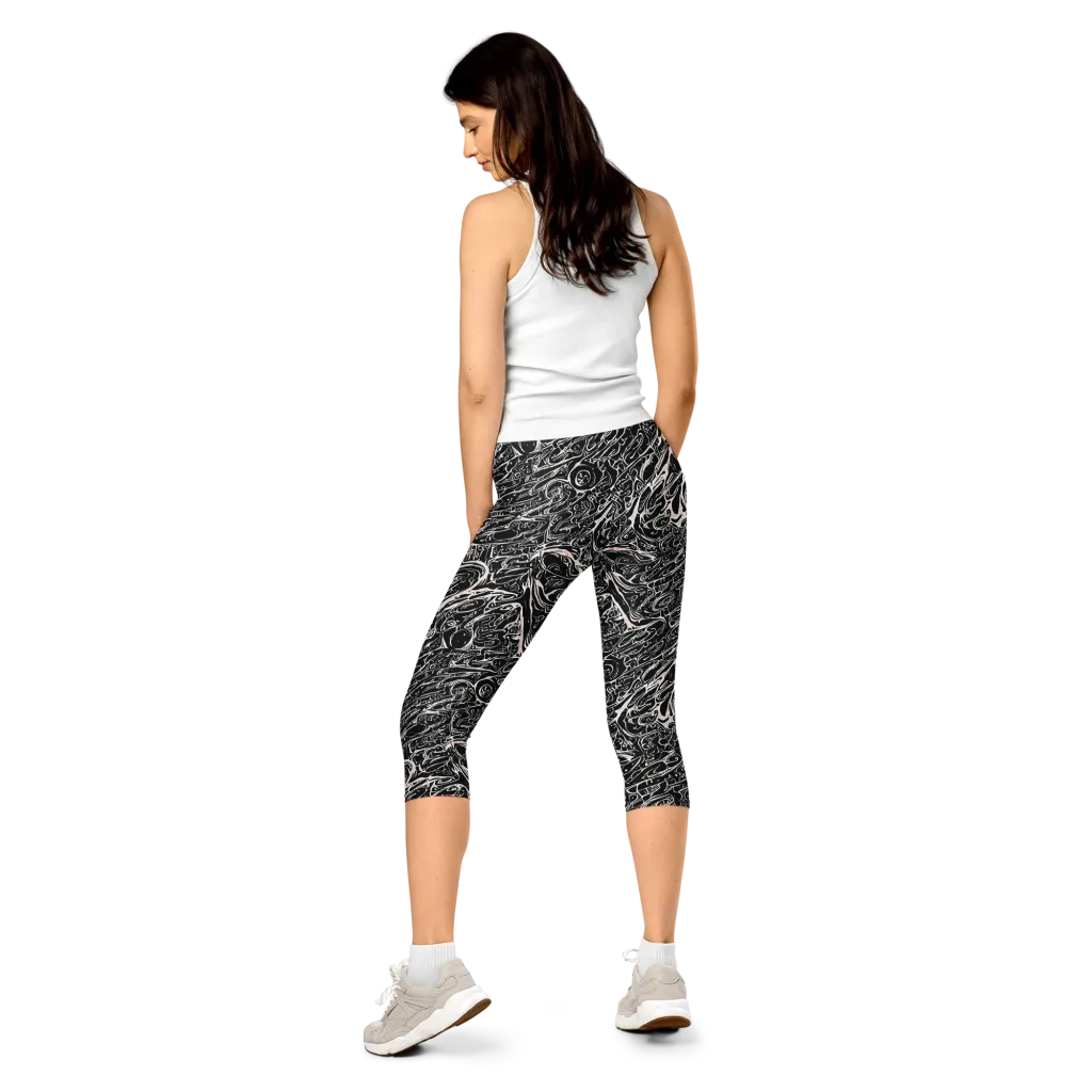 Ink Noir on Capri Leggings — Back