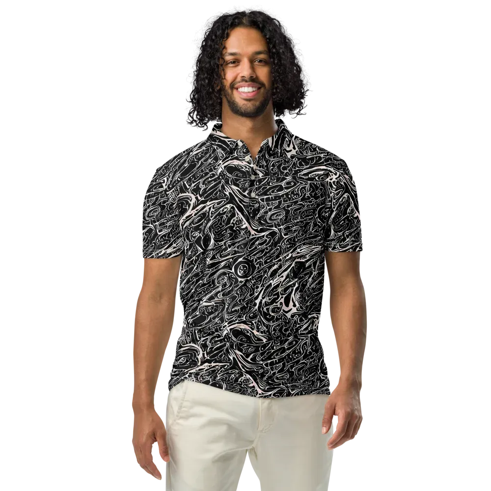 Ink Noir on Men's Slim Fit Polo Shirt — Front