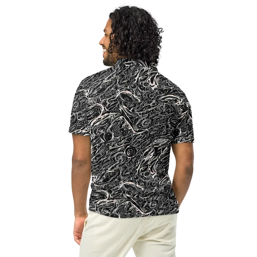 Ink Noir on Men's Slim Fit Polo Shirt — Back