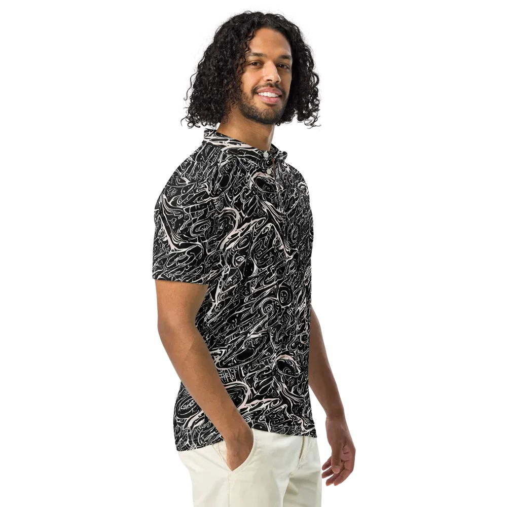 Ink Noir on Men's Slim Fit Polo Shirt — Right Front