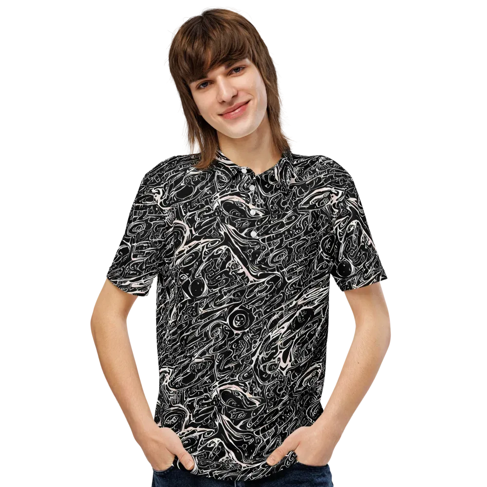 Ink Noir on Men's Slim Fit Polo Shirt — Front