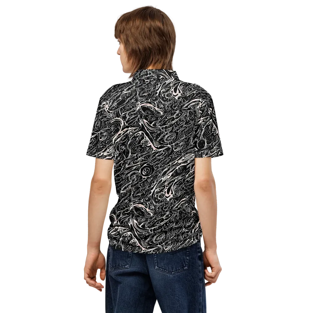 Ink Noir on Men's Slim Fit Polo Shirt — Back
