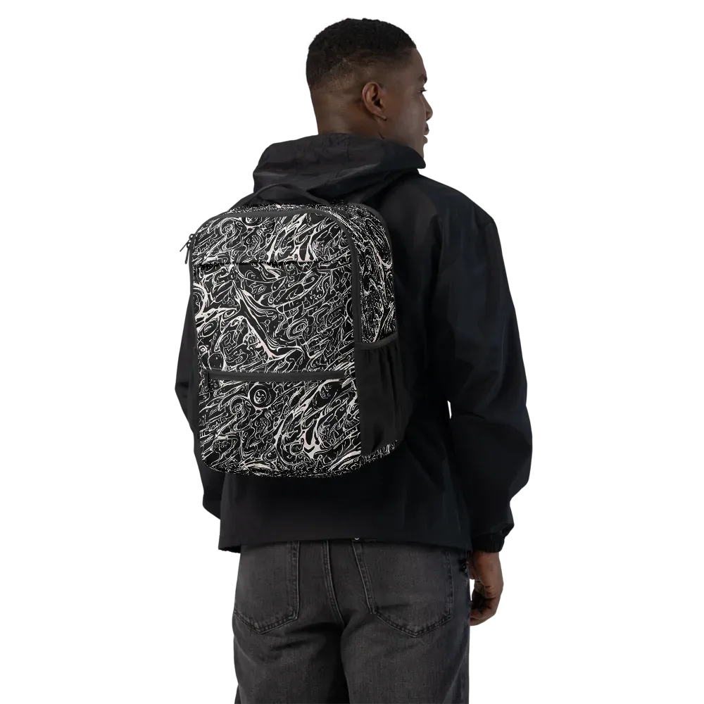 Ink Noir on Utility Backpack — Back