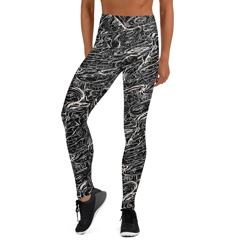 Ink Noir on Yoga Leggings — Front