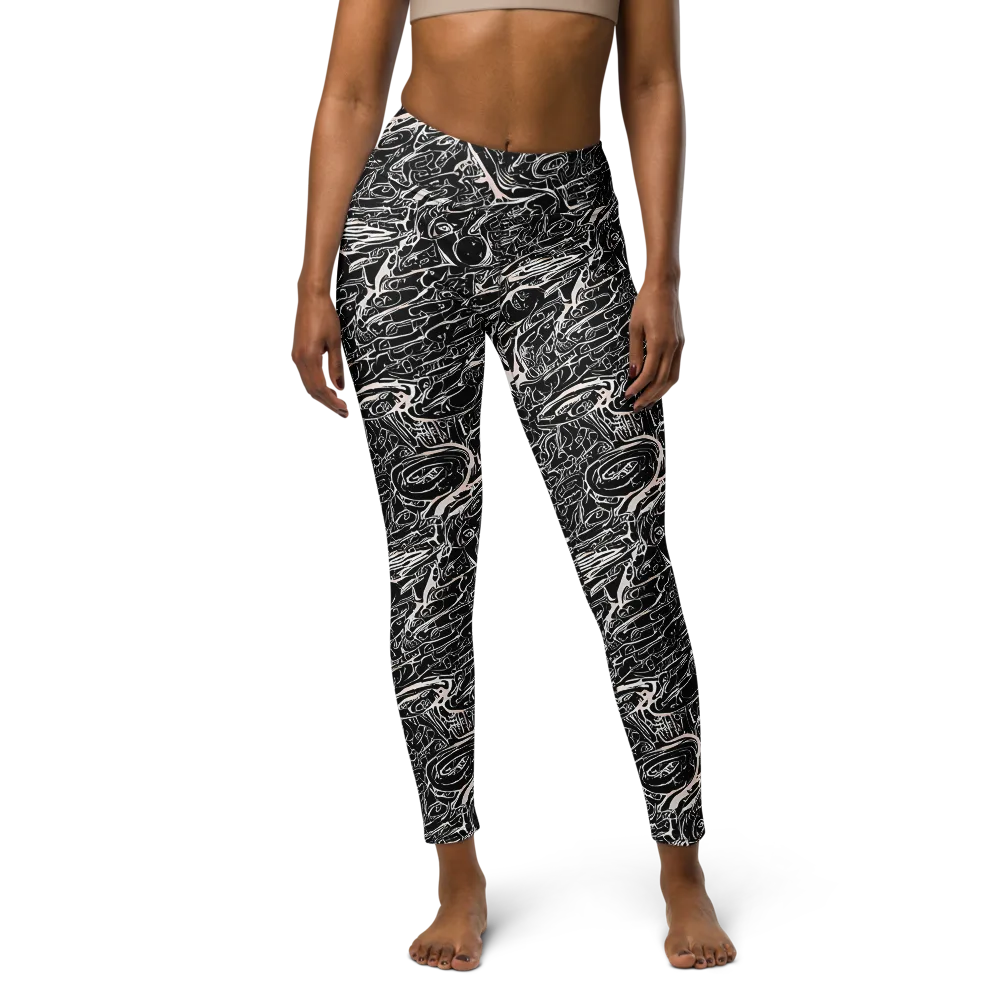 Ink Noir on Yoga Leggings — Front