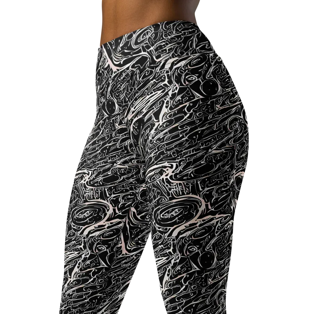 Ink Noir on Yoga Leggings — Left Front