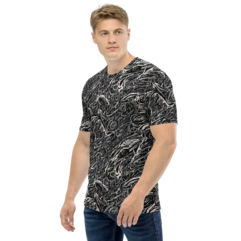 Ink Noir on Men's Crew Neck T-Shirt — Left