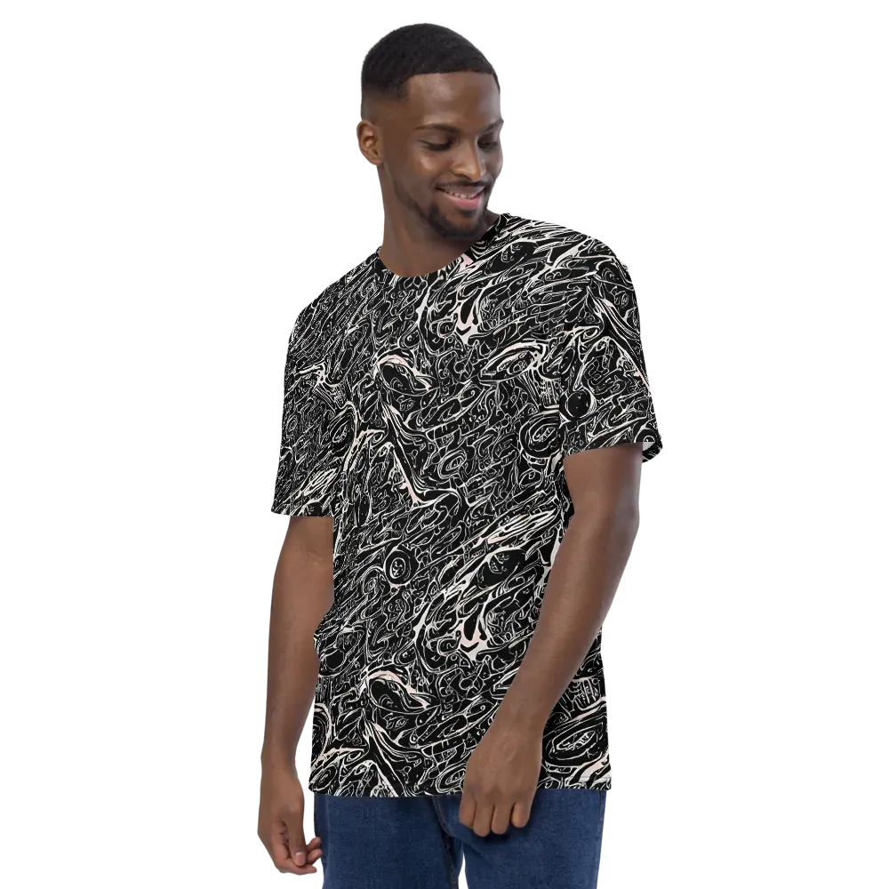Ink Noir on Men's Crew Neck T-Shirt — Left