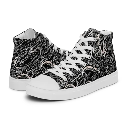 Ink Noir on a Men's High Top Canvas Shoes