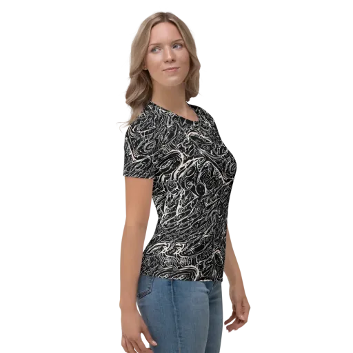 Ink Noir on a Women's Crew Neck T-Shirt