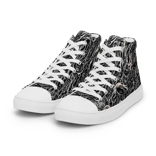 Ink Noir on a Women's High Top Canvas Shoes