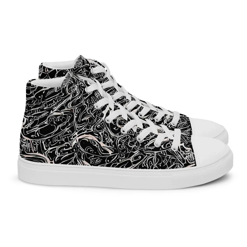 Ink Noir on Women's High Top Canvas Shoes — Right