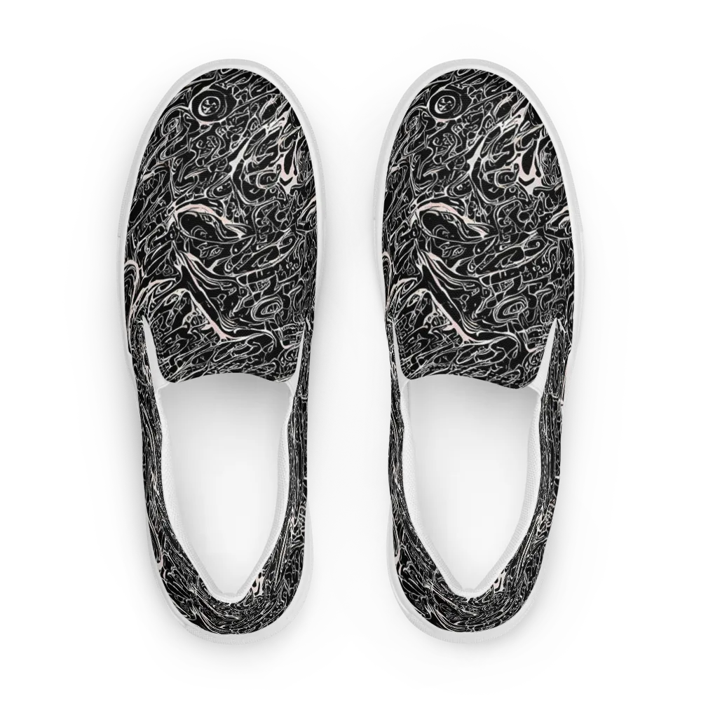 Ink Noir on Men's Slip-On Canvas Shoes — Front
