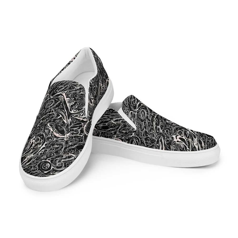 Ink Noir on Men's Slip-On Canvas Shoes — Left Front