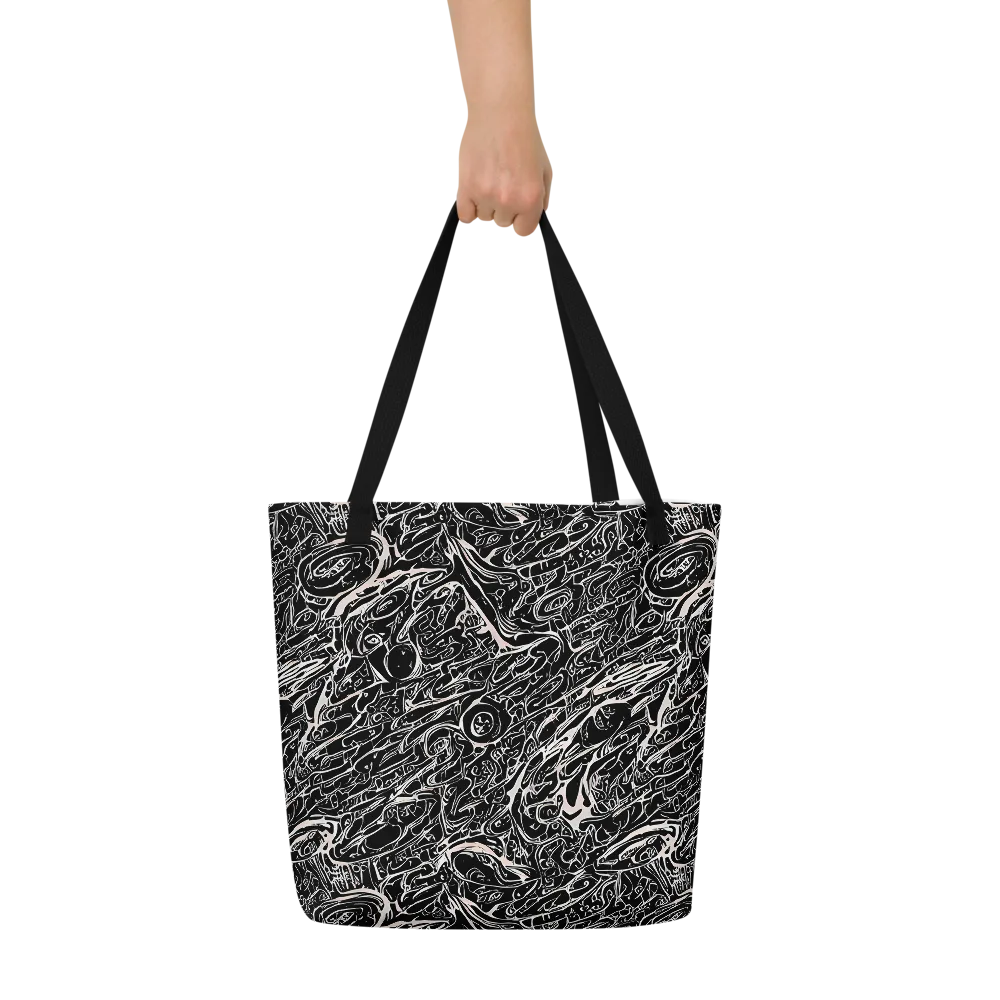 Ink Noir on Large Tote Bag W/ Pocket — Front