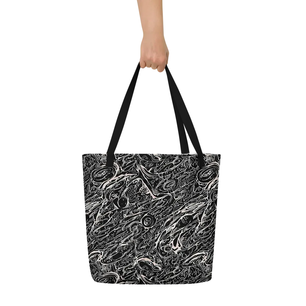 Ink Noir on Large Tote Bag W/ Pocket — Front