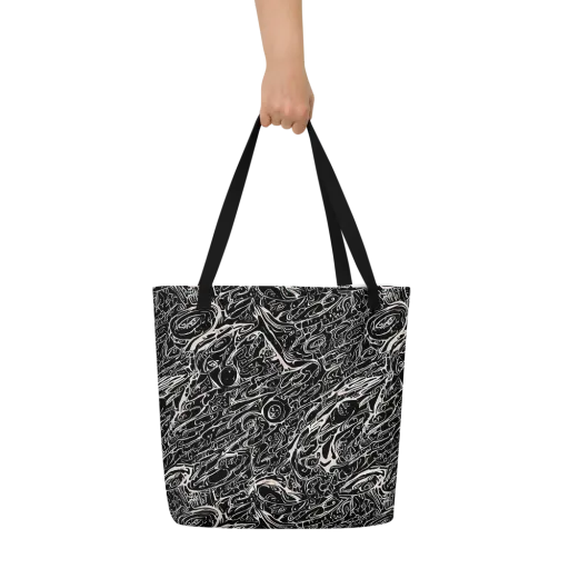 Ink Noir on a Large Tote Bag W/ Pocket