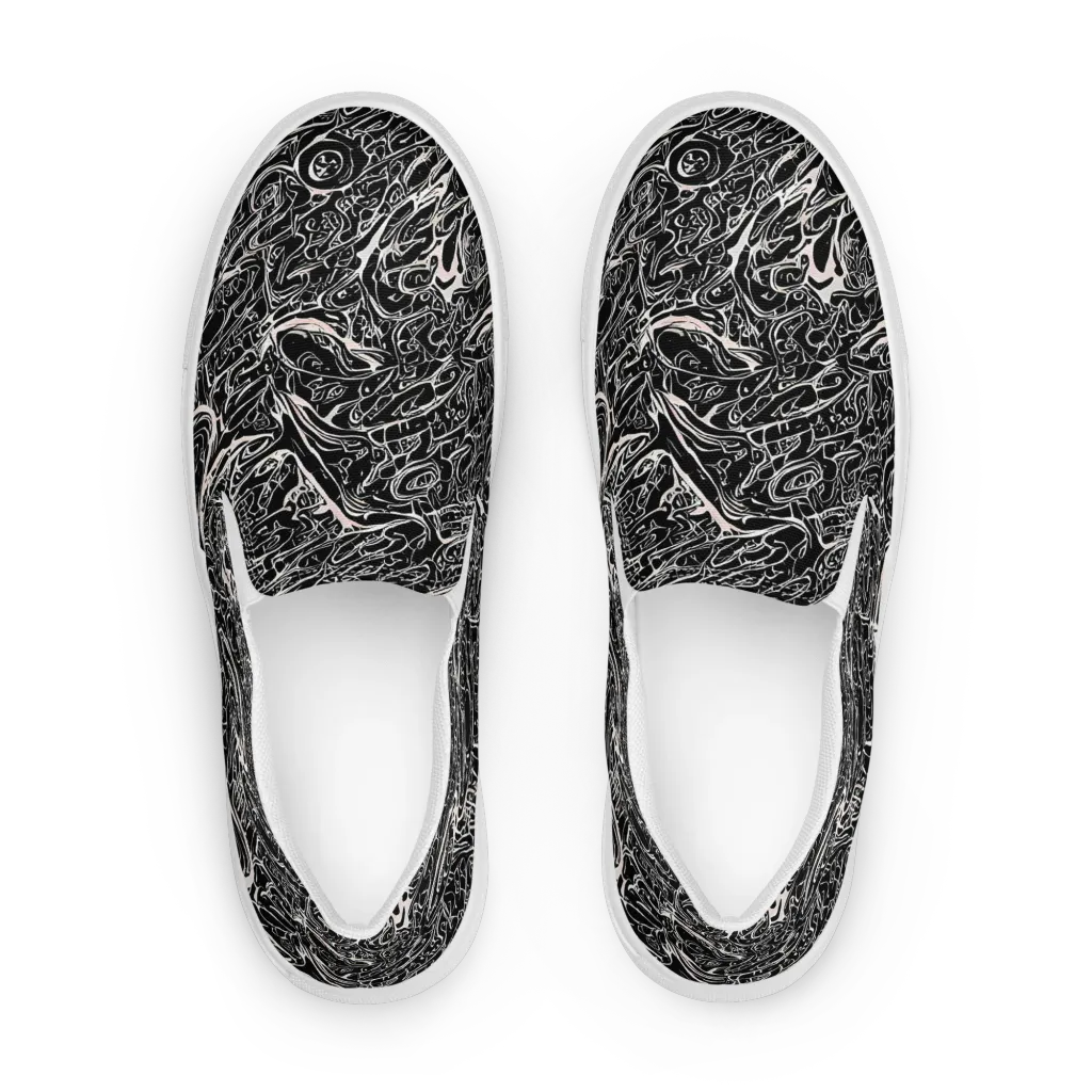 Ink Noir on Women's Slip-On Canvas Shoes — Front
