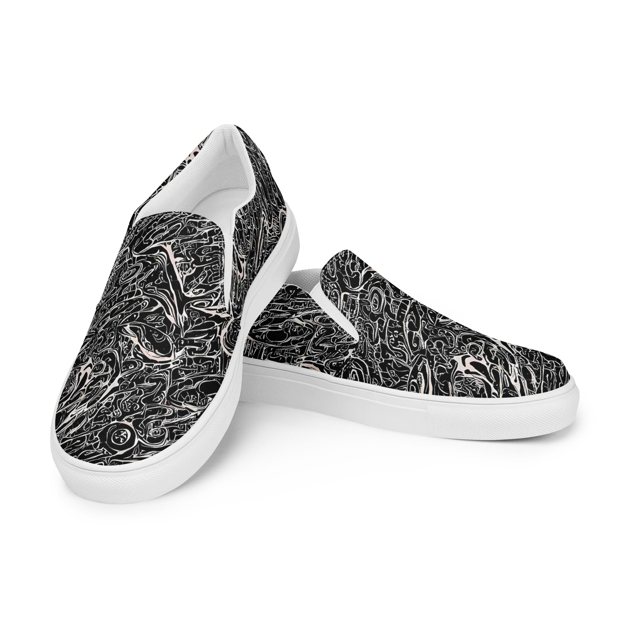 Ink Noir on Women's Slip-On Canvas Shoes — Left Front