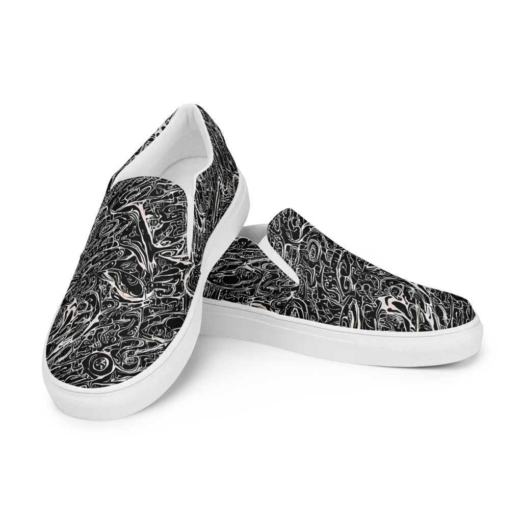 Ink Noir on Women's Slip-On Canvas Shoes — Left Front