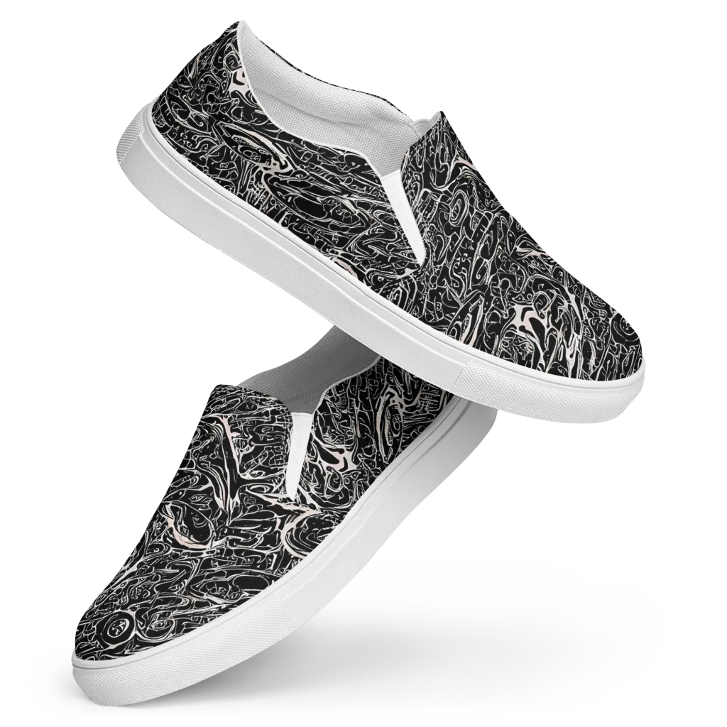Ink Noir on Women's Slip-On Canvas Shoes — Front
