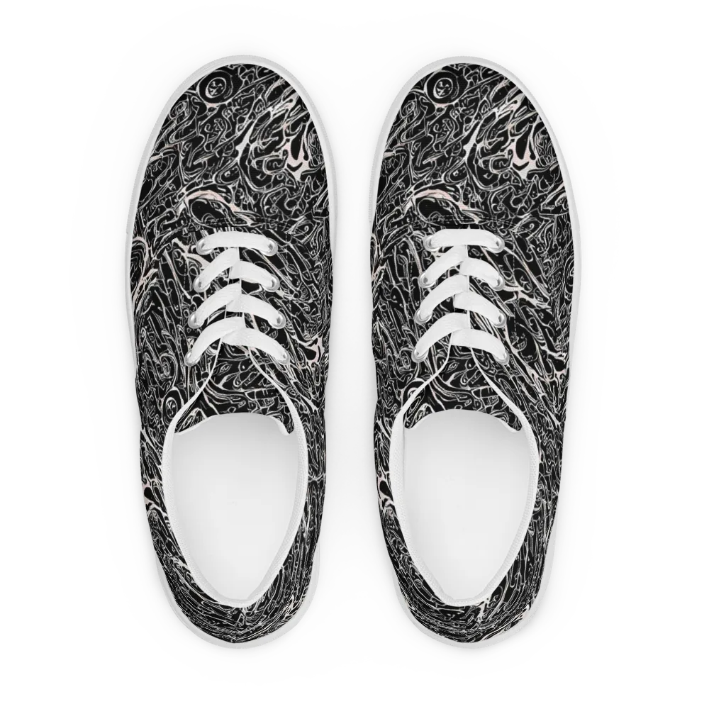 Ink Noir on Men's Lace-Up Canvas Shoes — Front