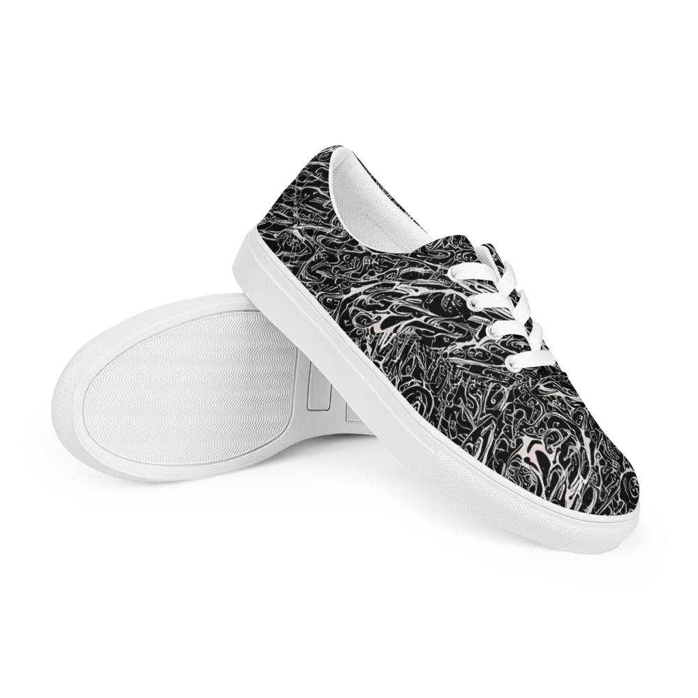 Ink Noir on Men's Lace-Up Canvas Shoes — Right Front