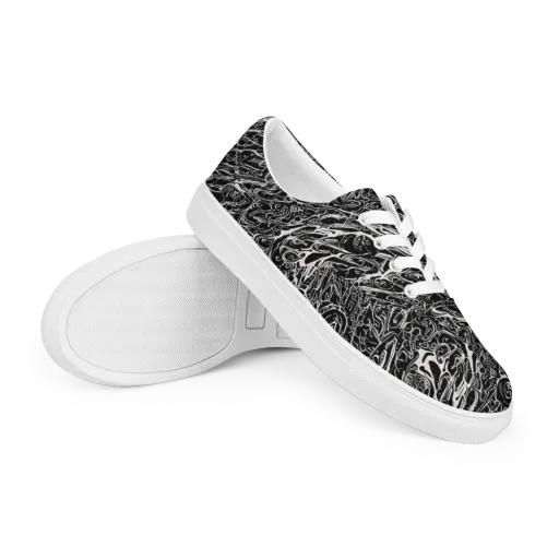 Ink Noir on a Men's Lace-Up Canvas Shoes