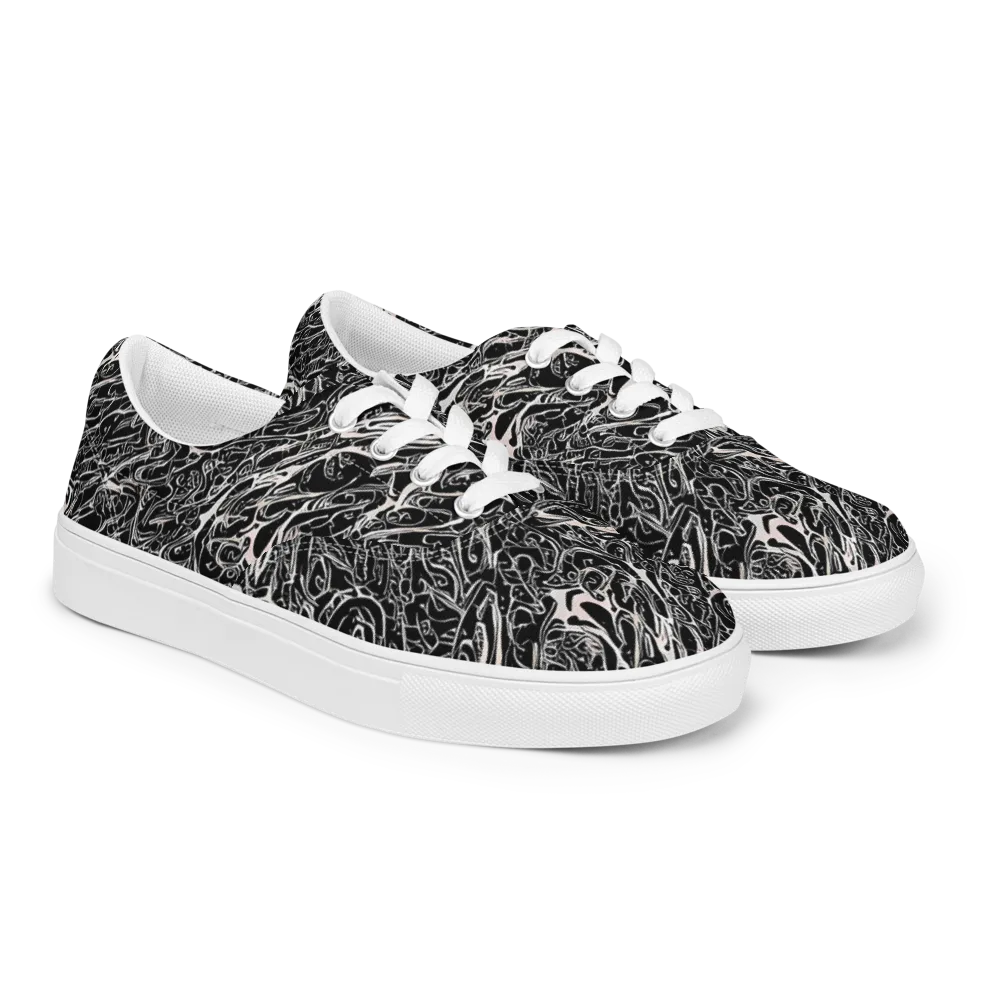 Ink Noir on Men's Lace-Up Canvas Shoes — Right Front