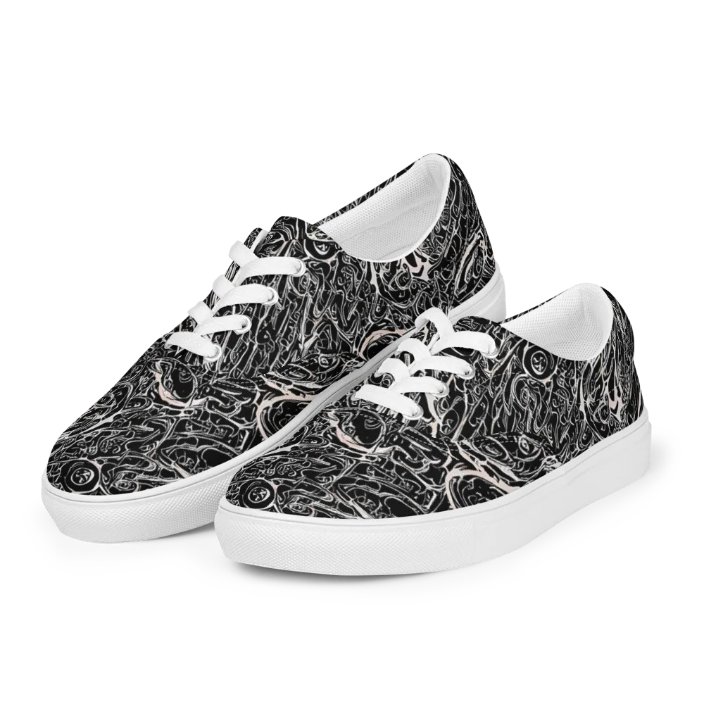 Ink Noir on Men's Lace-Up Canvas Shoes — Left Front