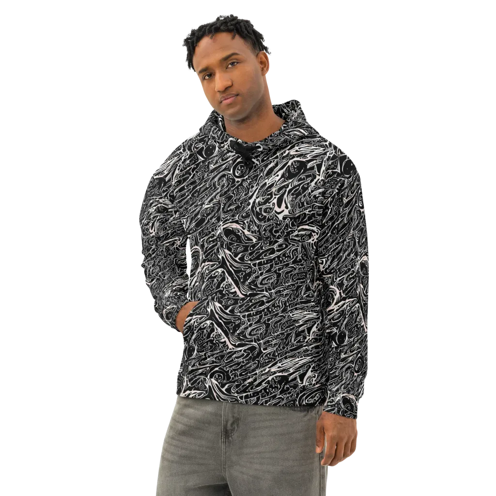 Ink Noir on Cotton Hoodie — Left Front