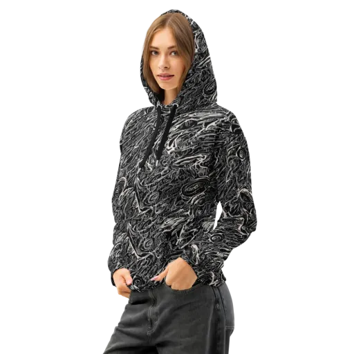 Ink Noir on a Cotton Hoodie