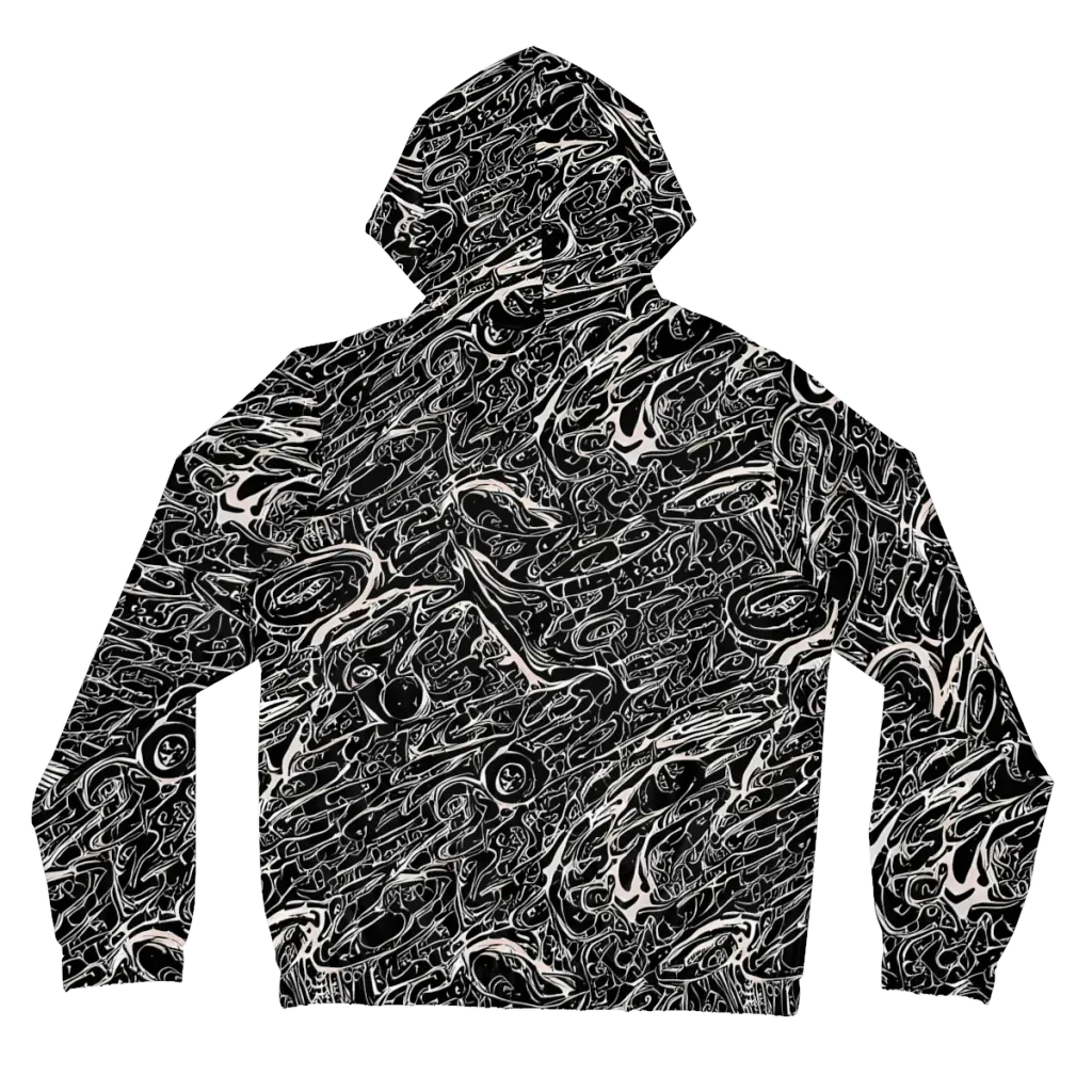 Ink Noir on Women's Full-Zip Hoodie — Back