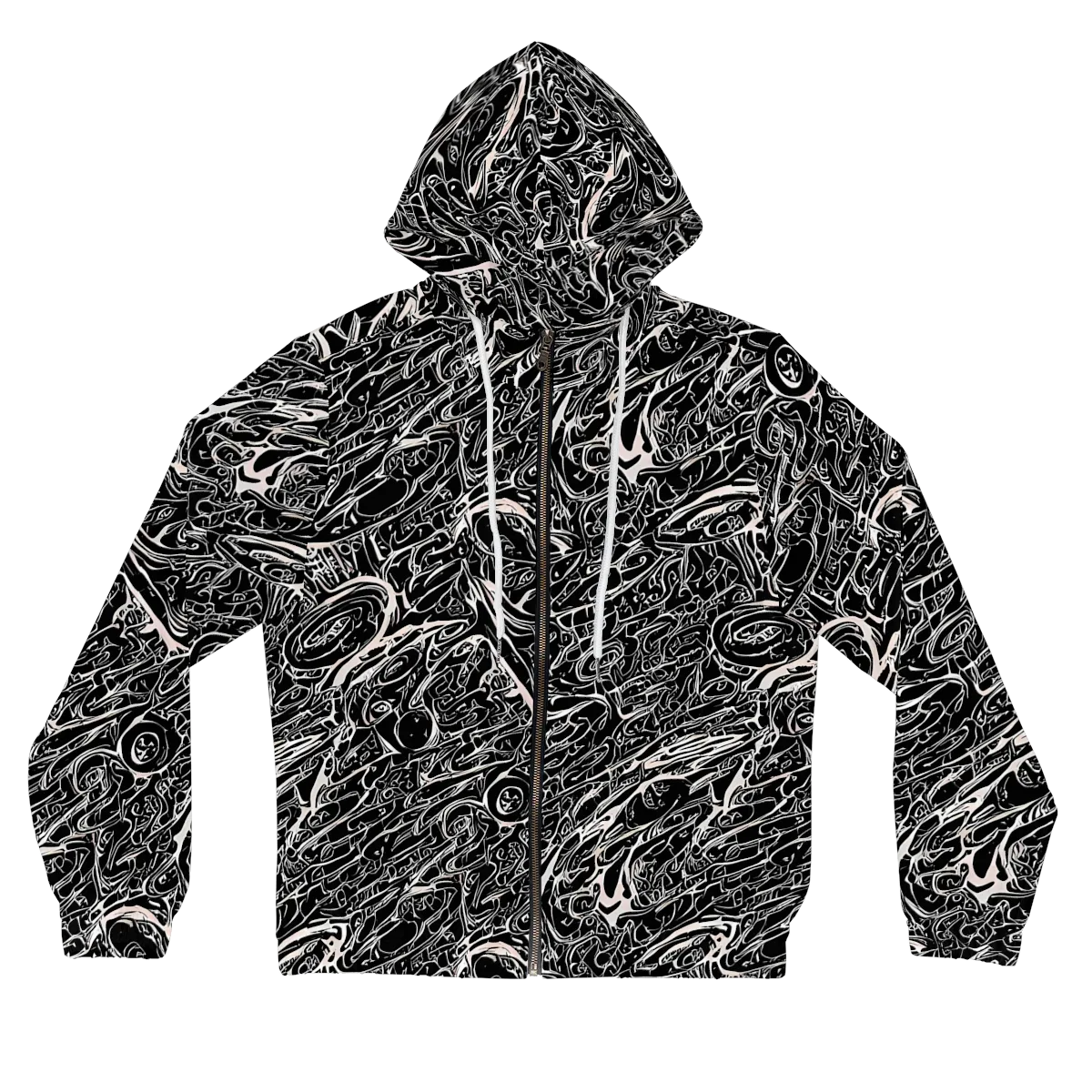Ink Noir on Women's Full-Zip Hoodie — Front
